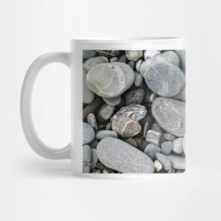 River stones in typical random pattern and type in New Zealand. Mug